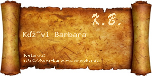 Kövi Barbara névjegykártya