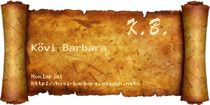 Kövi Barbara névjegykártya