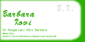 barbara kovi business card