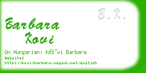 barbara kovi business card